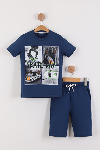 Pollito Boys Skate Day Printed T-Shirt Shorts 2-Piece Set