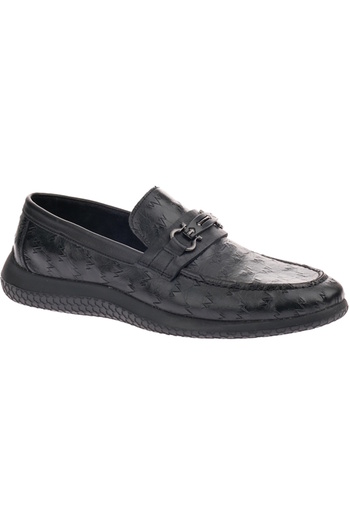 Voyager V25Ya-M211 Black Skin Leather Men's Casual Shoes
