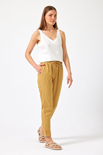 VENA Alian Honey Foam - Women's Beach Pants, Elastic Waist (Lyocell)