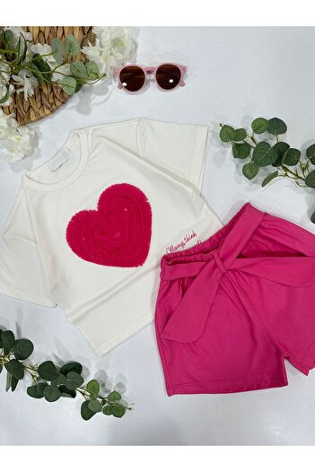 ChibuumKids Girl's Shorts and Heart Set