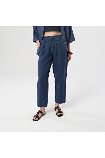 Orfeo Negro Women's 100% Linen Comfortable Fit Solid Color Pants