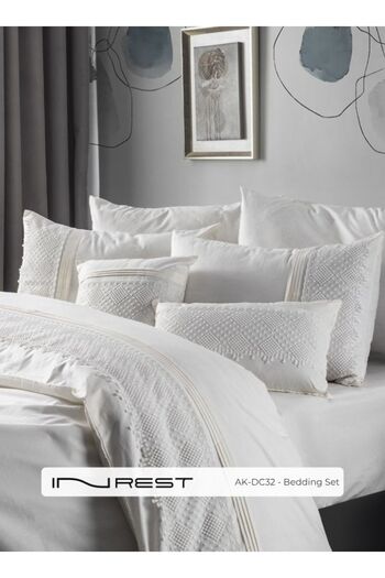 INREST Kala Lily Single Duvet Cover Set (Without Filling) Cotton 100% Single Size 160x230 cm - 5 Pcs