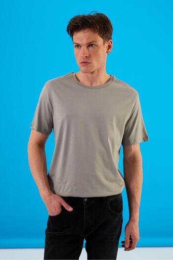 VENA Danny Gray Men's Cotton Crew Neck T-Shirt