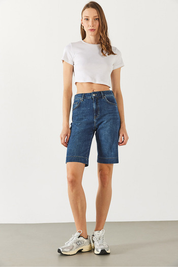 VENA Gabriel Dark Blue Regular Fit Jean Shorts - Dark Blue