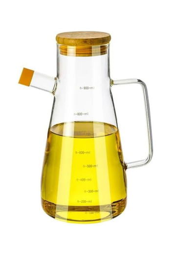 Heredot Mithra Life Bamboo Lid Borosilicate Glass Oil Pot 900 ml Mit1070