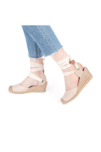 Star Tombis Real Handmade Drawstring Espadrille Wedge Heel Linen Espadrille Handmade