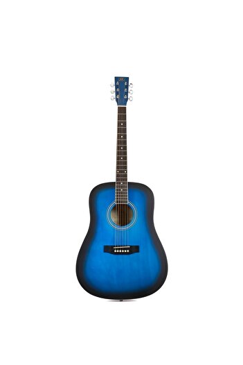 SX SD104GBUS, dreadnought western acoustic guitar, glossy blue sunburst