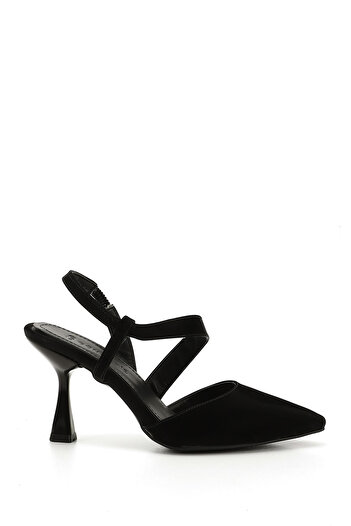GÖNDERİ(R) Women / Girls Black Pointed Toe Goblet Heel Slingback Shoes