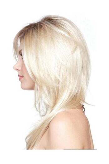 HALAMODO Wavy Hair Wig White