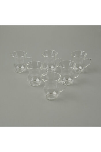 Paçi Transparent 6-Piece Glass Mug Set, 200 Ml, Stylish and Convenient Design