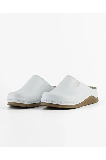 DR KLOMPA Women's Sabo - White - Comfort Supported Structure, Stylish Design, Soft Sole, Suitable for Daily Use