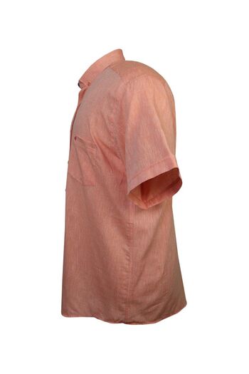 tambattal Plus Size Linen Shirt Short Sleeve Button Collar (Wide Relaxed Fit)