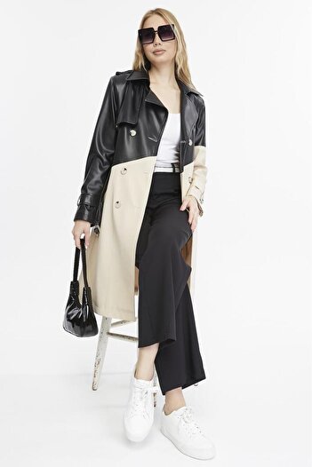 Jamila Leather Women's Trench Coat