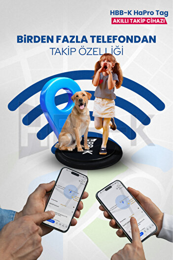 HBB-K Hapro Tag Ios & Android Uyumlu Airtag Akıllı Gps Takip Cihazı(SİYAH)