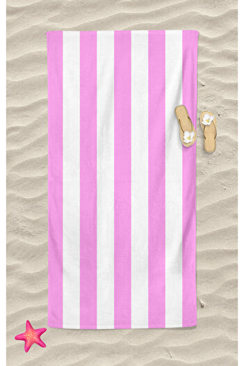 Erays Home Pink Line Digital Printed Beach Towel Women's Beach Towel Sea Towel