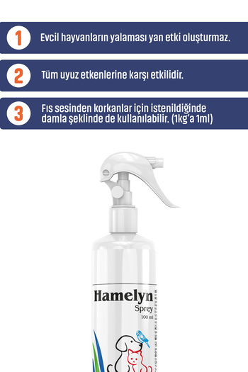 İstanbul İlaç Hamelyn 100ml Bit, Pire Spreyi Kene,karınca, Sivrisinek Köpek, Kedi, Kafes Kuşları, Tavşan