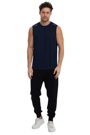 Adams Men's Crew Neck Reflective Detailed Sleeveless Sports Tank Top