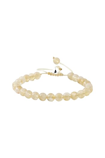 OSMANLI DOĞAL TAŞ Citrine 6mm Ladder Closure Natural Stone Bracelet