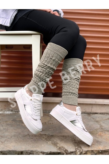 STEPPE BERRY Women's Olive Leggings Socks