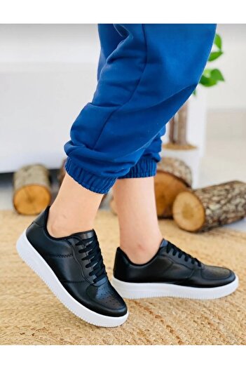 öz taha Air Siyah Beyaz Bağcıklı Sneaker