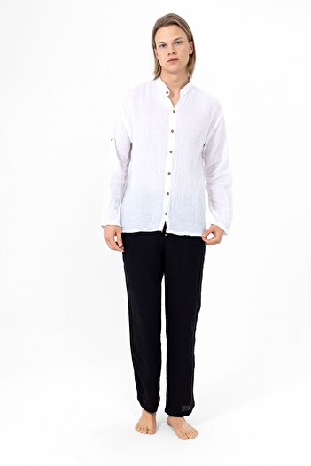 Heaven Ephesus Men's Shirt - Muslin Judge Collar Long Sleeve Shirt - 4050