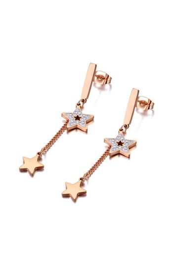 AstoriaSilver Women's Stone Star 1St Class Titanium Steel Earrings