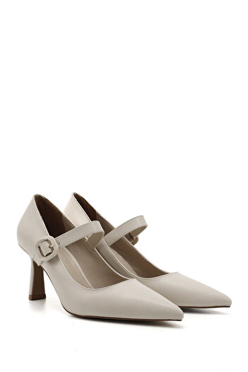 GÖNDERİ(R) Women / Girls Skin Pointed Toe Goblet Heel Mary Jane Shoes