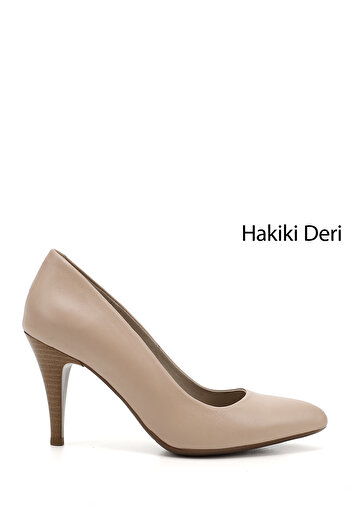 GÖNDERİ(R) Women's Skin Pointed Toe Thin Heeled Genuine Leather Stiletto