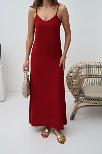 Paw Garage Women's Hazel Red Rope Strap Ayrobin Maxi Summer Dress