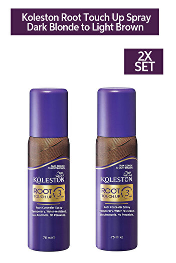 Wella Koleston Root Touch Up Spray – Water-Resistant Hair Color - Dark Blonde to Light Brown, 75ml x2