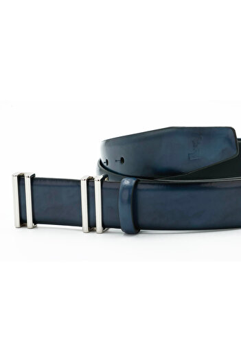 Tuna Nappa Genuine Leather 3.50 cm Pin Buckle Classic Men's Belt - Tuna Kmr101