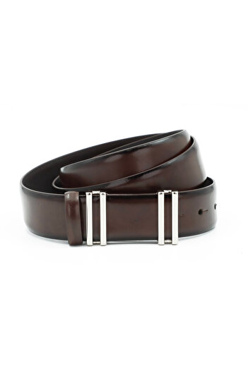 Tuna Nappa Genuine Leather 3.50 cm Pin Buckle Classic Men's Belt - Tuna Kmr101