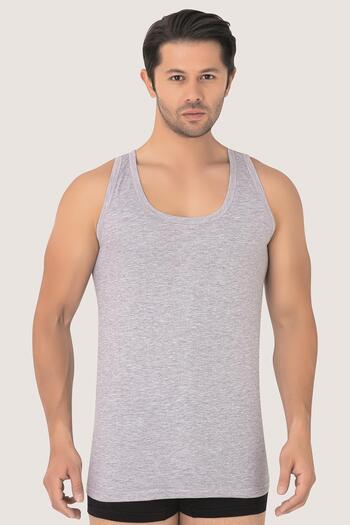 Arma Yıldız Men's Gray Singlet 6 Pack 100% Cotton Combed Comfortable and Regular Fit Underwear