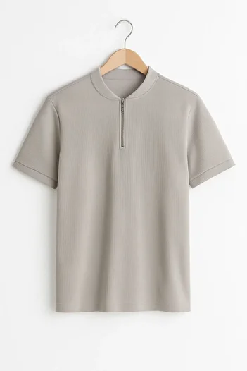 aziso Men's Slim Fit Half Zipper T-shirt