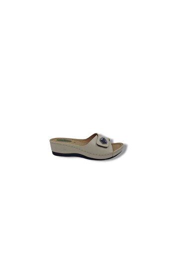 Zerhan Papuci cu velcro pentru femei Elegance 12 crem cu cataramă