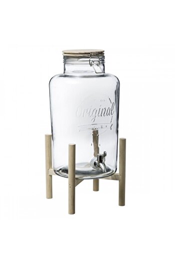 Secret de Gourmet Βάζο λεμονάδας Ester, γυάλινο, 8 λίτρα, περιλαμβάνεται βάση, 26 x 21 x Υ 46,5 εκ.