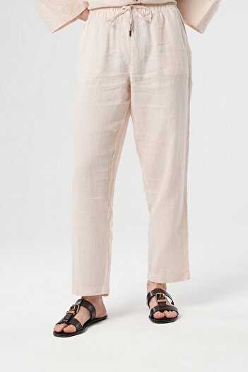Orfeo Negro Women's 100% Fine Linen Regular Fit Pants