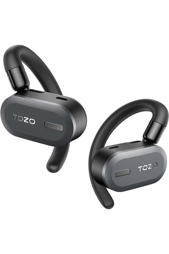 Smart Vibe TOZO® OpenBuds True Wireless Headphones with Biaxial Rotation, Noise Cancelling, Open-ear Design, Black