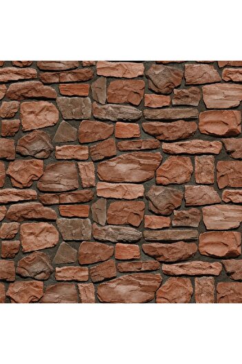 media Wallpaper Various stones wall dark brown, 250 x 200 cm