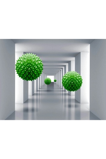 media Green Ball Tunnel Photo Wallpaper, 250 x 200 cm