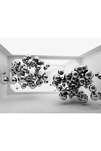 media Photo wallpaper Tunnel with black balls5, 250 x 200 cm