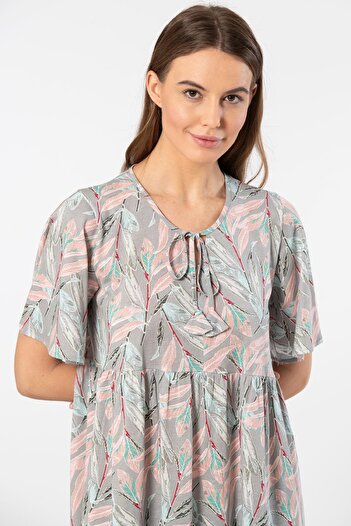 TÜREN Türen Floral Patterned Short Sleeve Dress