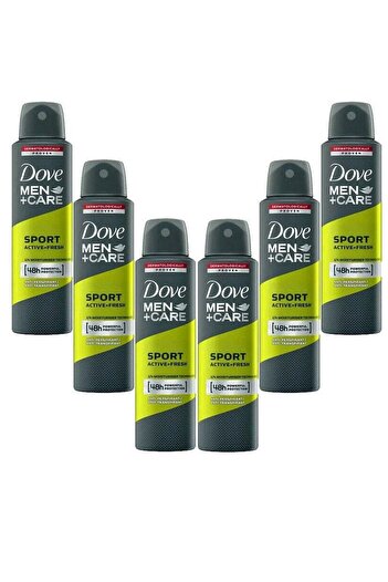 Dove Men Plus Care Sport Active and Fresh Deodorant Spray 150ml (Pack of 6)