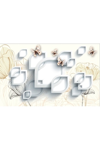media Self-adhesive and washable wall mural Peonies, butterflies, poppies, 270 x 200 cm