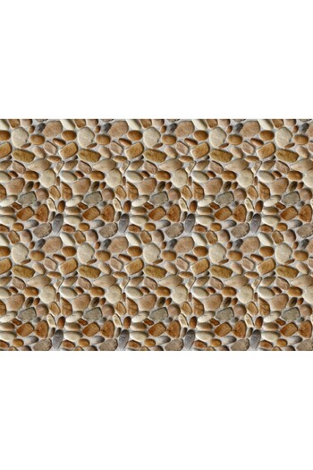 media Self-adhesive and washable wall mural Brown and gray river stone wall, 270 x 200 cm