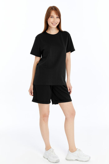 OXVİN 2-Piece Women's T-Shirt - Shorts Set Regular Modal Blend (Shorts - T-Shirt)