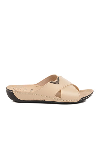 Aspor Beige Anatomical Women's Flat Slippers