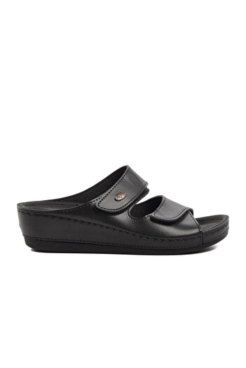 Aspor Black Anatomical Women's Wedge Heel Slippers