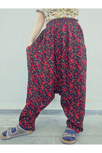 hoaryage Viscose Print Fabric Floral Print Baggy with Pockets 100% Cotton