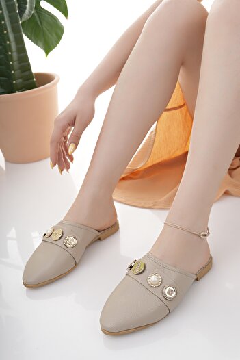 Modafırsat Women's Slippers Beige Stylish Home Business Office Outdoor Daily Slippers